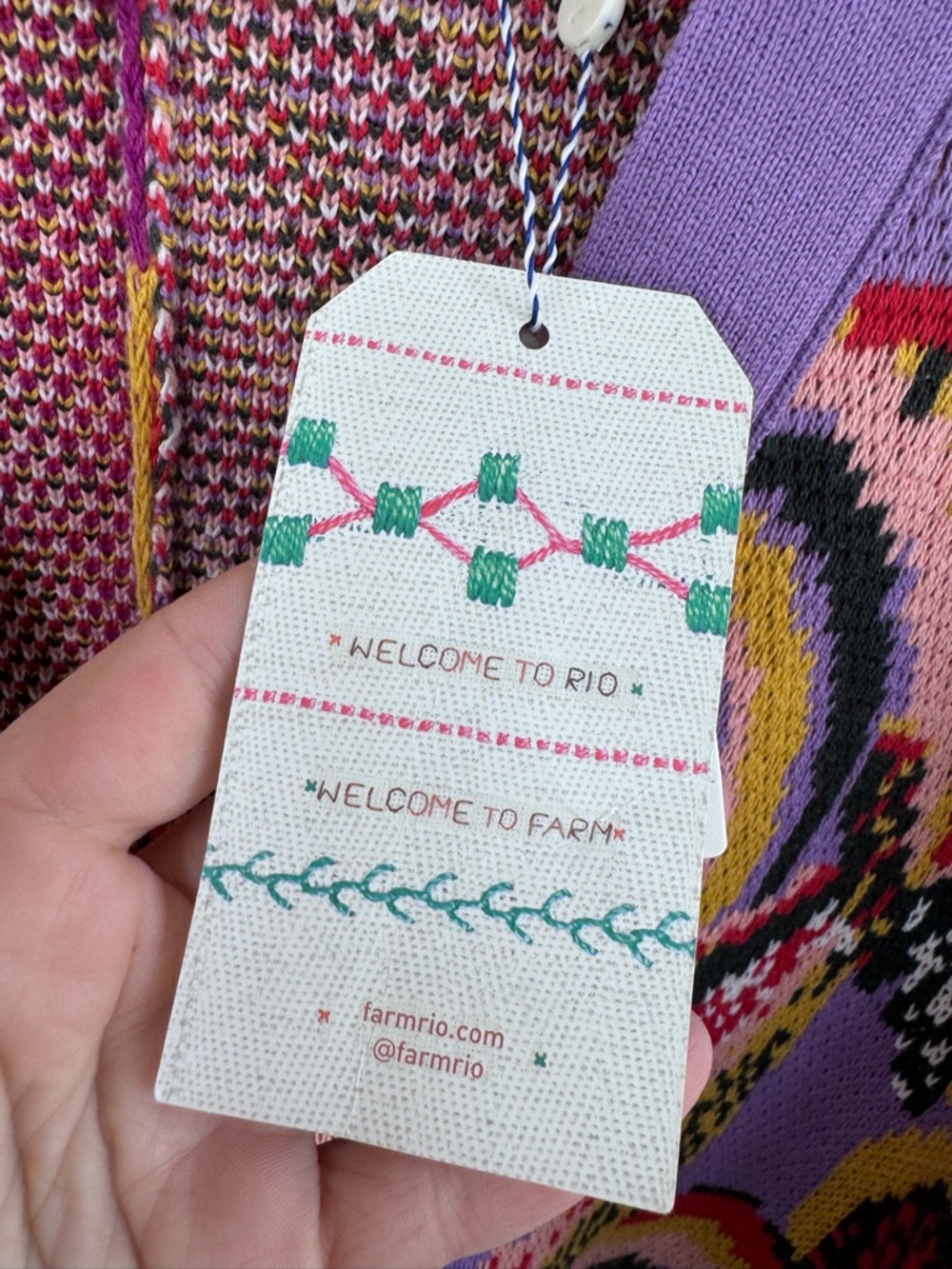 Anthropologie FARM Rio Banana Print Colorblock Button Down Cardigan Sweater NWT - Picture 7 of 13